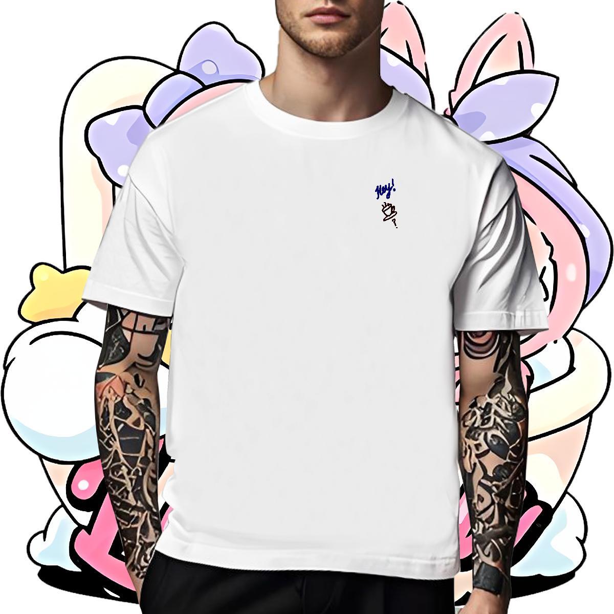 Comfortable Men Tshirts Anime Printing Street 230g Cotton Custom Print Plus Size Breathable letter T-Shirts for Men 2024 New Clothings