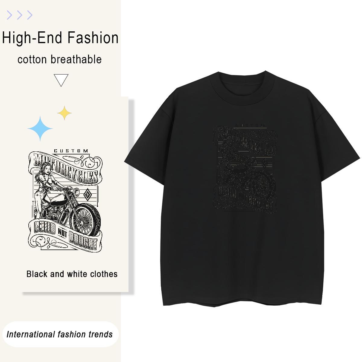 Cool car 230g Cotton Men Clothes T-Shirt Beach Breathable Short Sleeve T Shirt For Man Fashion New Custom Print Plus Size Tees