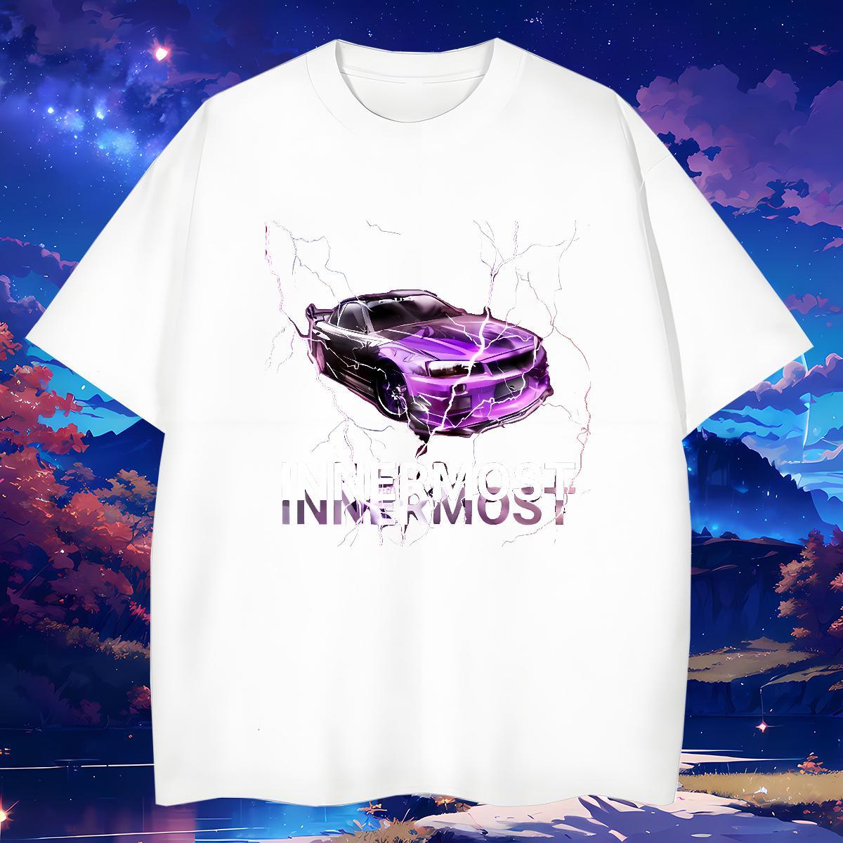 Loose beach 230g Cotton Tshirt for Man Woman High Street Hip Hop O-Neck Short Sleeve T shirt DIY Customized Custom Anime Tops Shirt