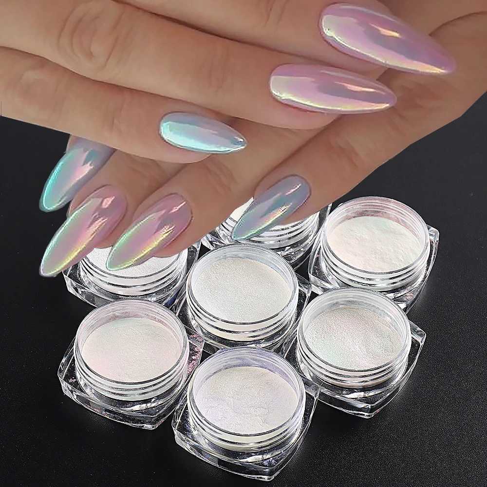 1 Pcs Pearl Nail Aurora Powder Glitter Rubbing Dust Pigment Gradient Sequins Chrome Nail Art Manicure Decorations NLB01-07XJ240815
