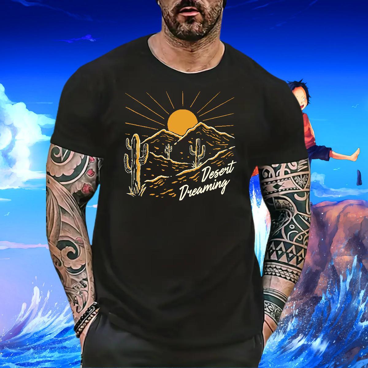 Popular Couples T Shirts Hip Hop Street 230g Pure Cotton Oversized 3XL 4XL Breathable Short Sleeve mountains T-Shirts for Men DIY Customized Tees