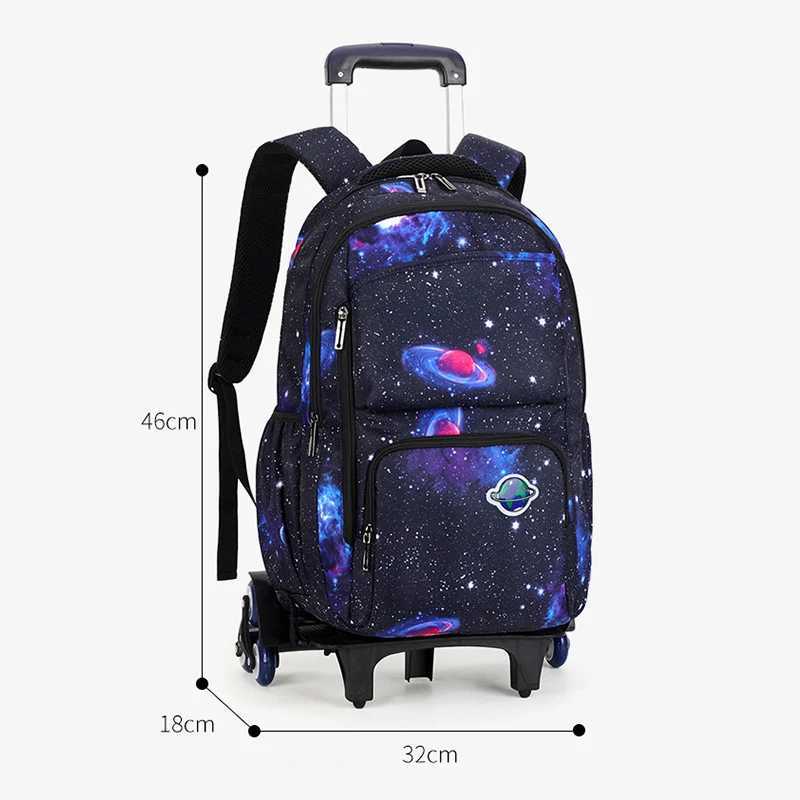 School Bags with wheels Rolling Backpack for boy Kids Student Wheeled Backpack Trolley Book Bag Travel Trolley backpack Luggage Y240820
