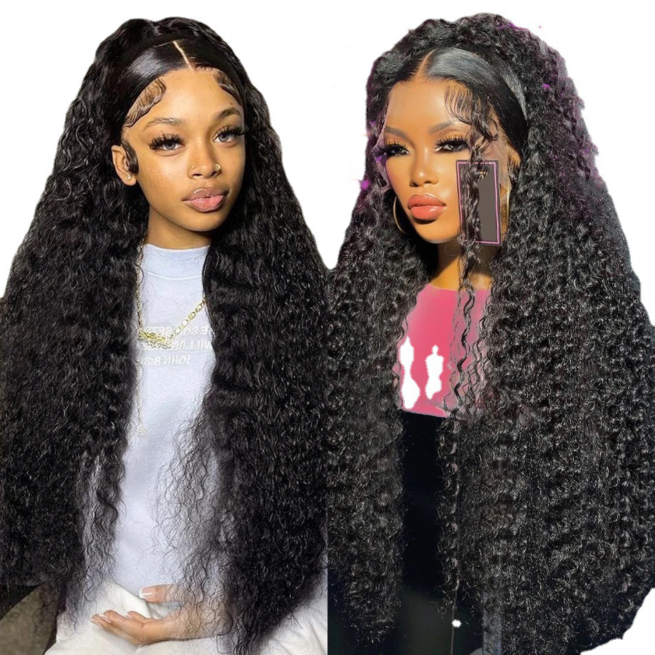 32 Inch Loose Deep Wave Frontal Wig Transparent 13x4 HD Lace Frontal Human Hair Wigs Curly Wig For Women