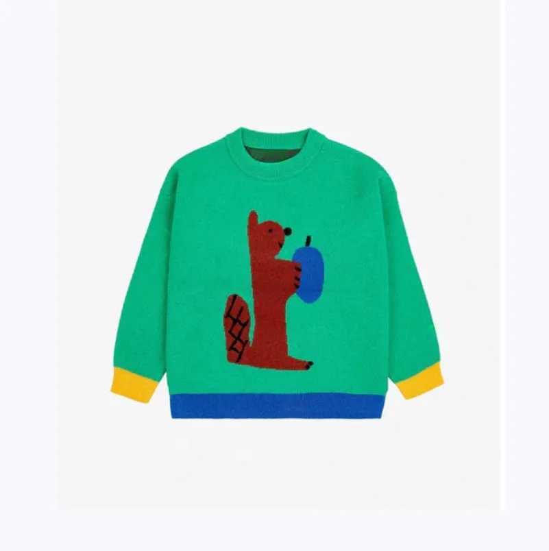 Childrens Sweater 2024 Fall And Winter New Cartoon Printing Girls Cardigan Jacket Cotton Loose Boys Sweater Childrens ClothingXJ240819