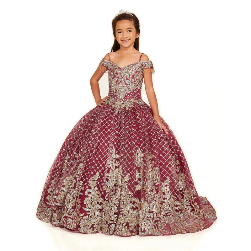 Blue Mini Quinceanera Dresses Ball Gown Off The Shoulder Appliques Lace Sparkly Long Flower Girl Dresses For Weddings Mexican Charro Pageant Dresses B