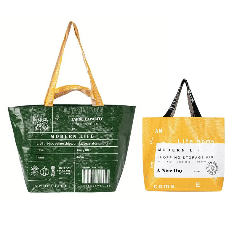 Largecapacity Waterproof Supermarket Shopping Bag Portable PP Woven For Retail Stores Boutique And Supermarkets 240819