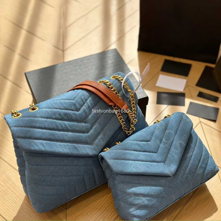 Evening Bags denim blue crossbody women bags jean purses designer woman handbag shoulder cowboy cross body bag black gold sier chain purse mini wallet