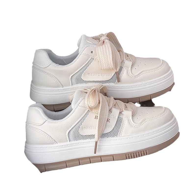 Ddmyoutdoor Thick Soled Board New Spring And Autumn Milk Fufu White Niche Matching Skirt Casual Sports Shoes For Women OUTDOOR