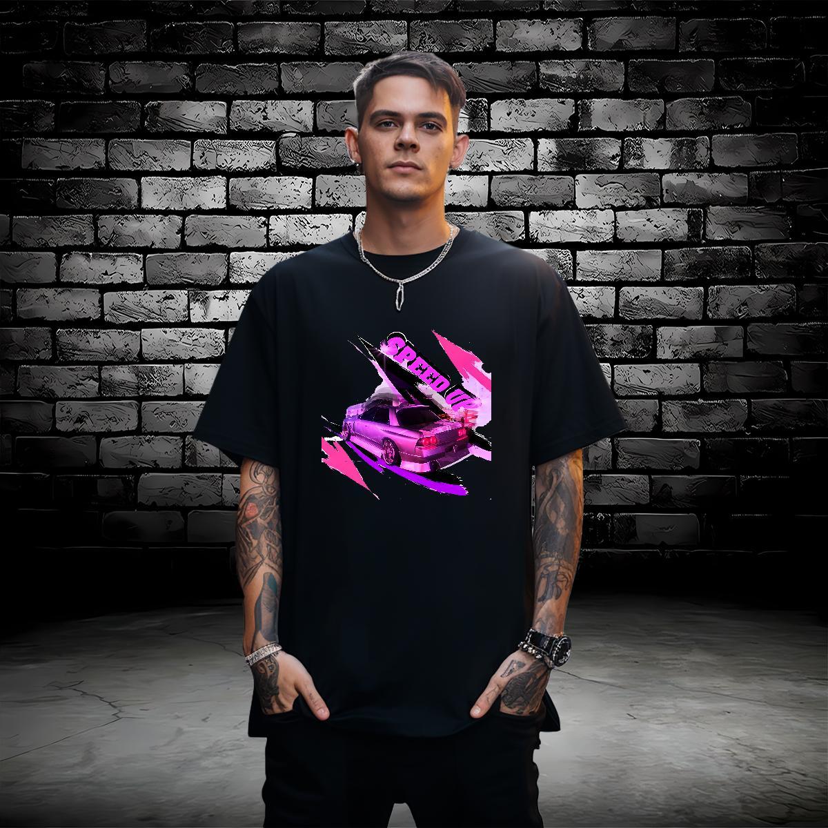 Brand car 230g Pure Cotton Tshirt for Man Woman Hip Hop Street Breathable Short Sleeve Man T Shirts Stylist DIY Anime Tees