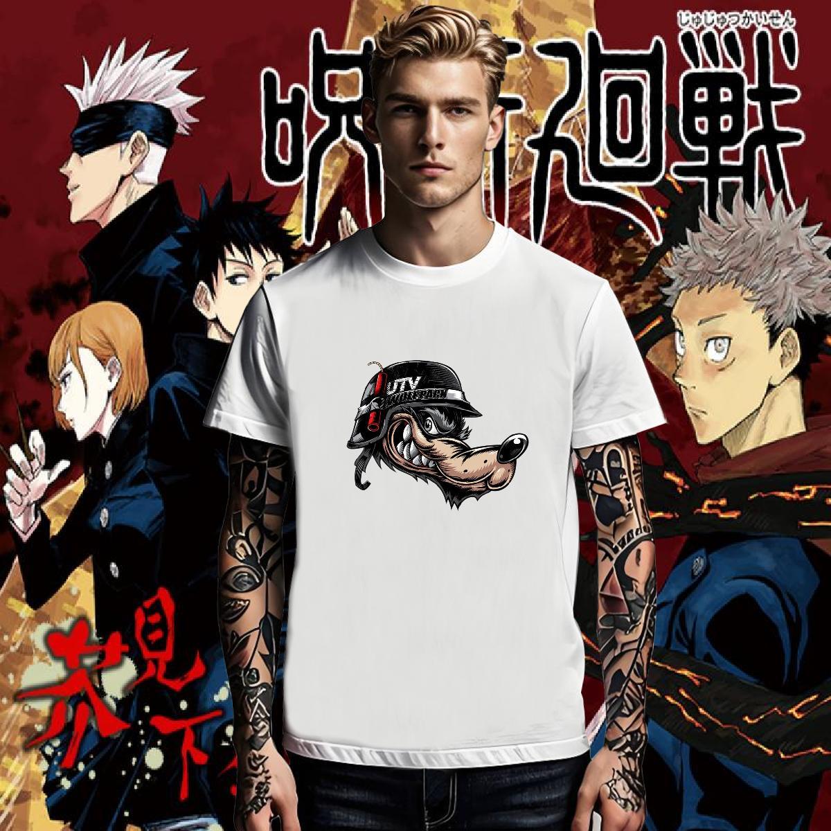 Designer Fashion Mens Tshirts wolf Casual Beach 100% Cotton 230g Top Tees Breathable Crew Neck Wholesale T-Shirts for Men Black White