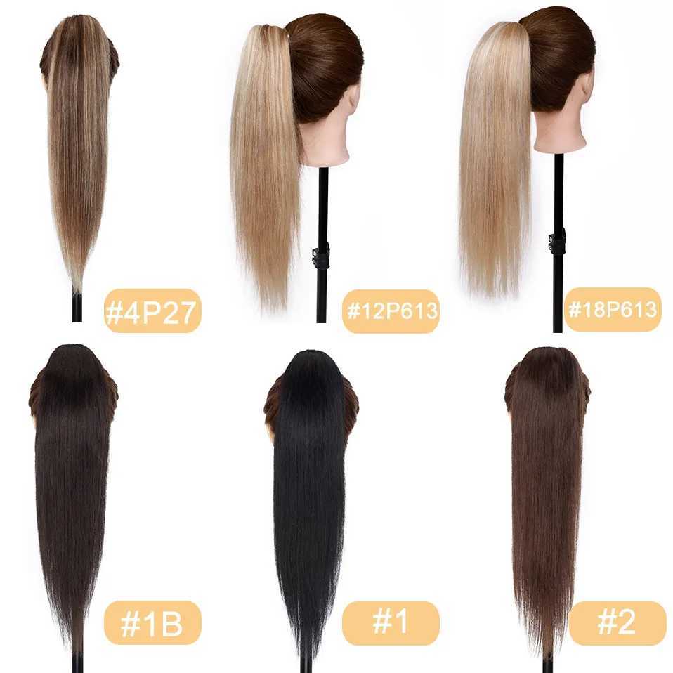 S-noilite ponytail human hair 14-22 inches claw clip in ponytail human hair extension female hair natural black blonde brown W240817