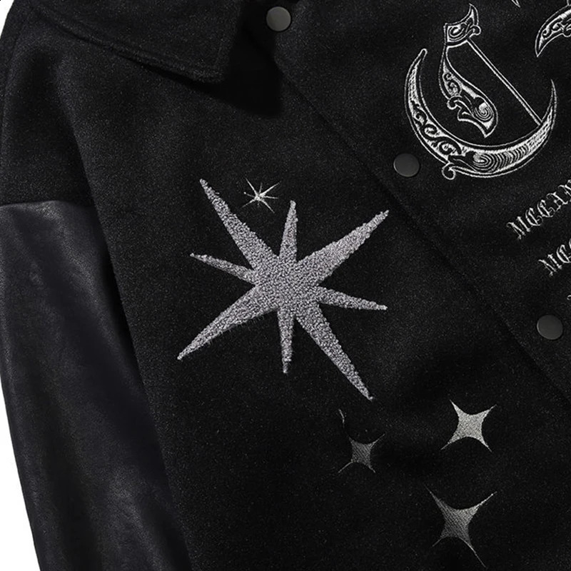 Y2k retro school team jacket mens loose collared pilot bomber baseball embroidered womens hiphop streetwear 240809