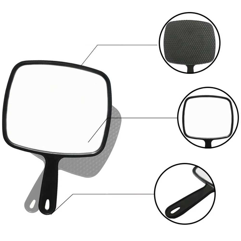 Black Handheld Mirror with Handle Hairdressing Hand Mirror Large Hand Mirror Makeup Mirror for Salon Y240819
