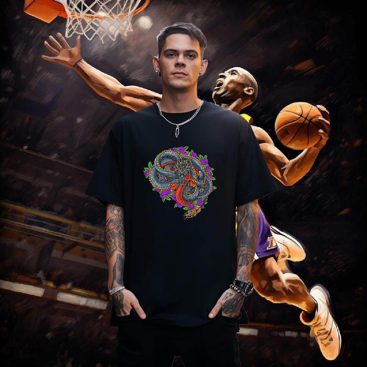Men T Shirts 100% Cotton 230g angry Spring Summer Short Sleeve O-Neck Cartoon Print Men Tees Classic Casual Popular Tee Shirt