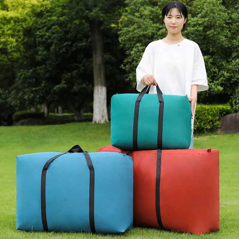 Big Capacity Storage Bag Portable Waterproof Dustproof Moistureproof Quilt Clothes Closet Under-Bed Packing Storage Organizer CL240820