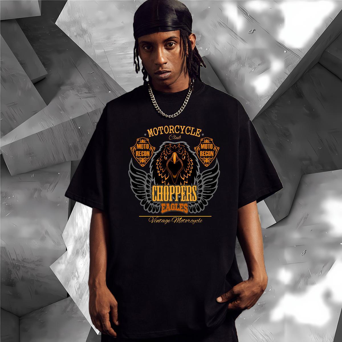 Classic T shirt eagle Crew Neck Breathable Casual Beach Cartoon Print 100% Cotton 230g Men Tees Factory Direct Tshirts