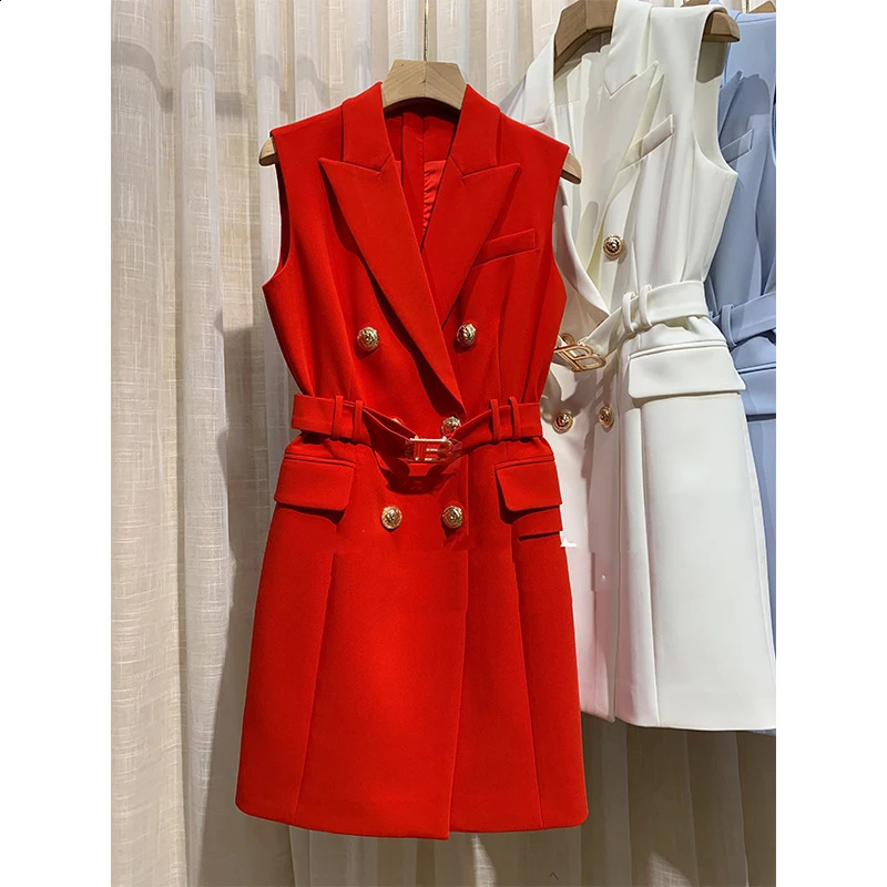 Wholesale 7-color optional sleeveless straight mini latest office womens summer vest dress 240819