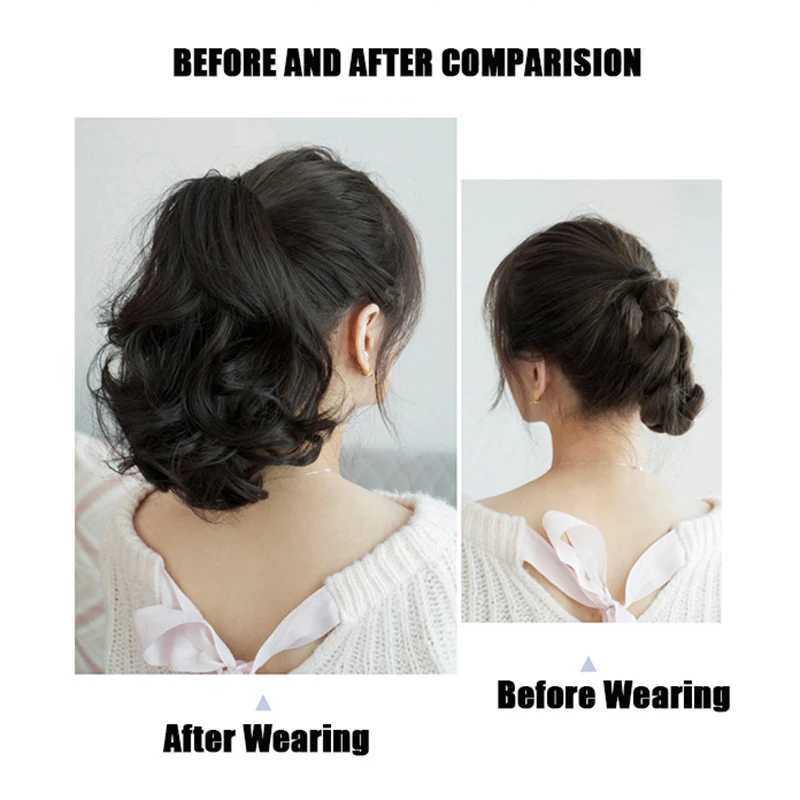 Wigsin 10 inch synthetic short curly ponytail claw clip hair extension cute female hair clip W240817
