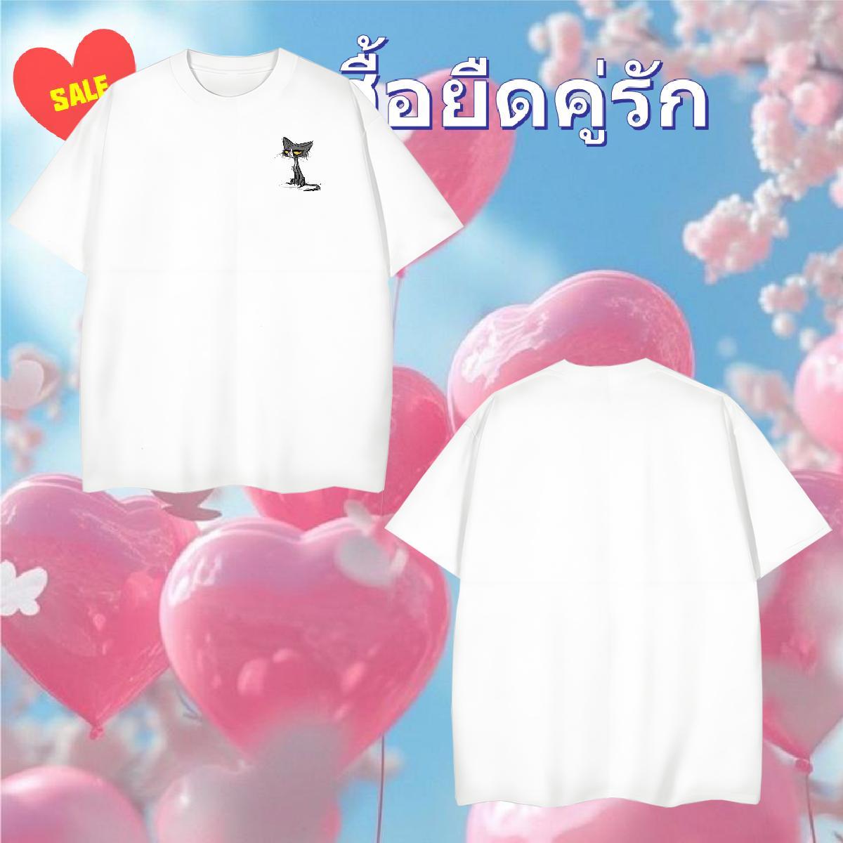 Fashion Casual Tshirts cat Summer Casual 230g 100% Cotton Clothes Breathable Short Sleeve Loose Fit T shirt Oversized 4XL