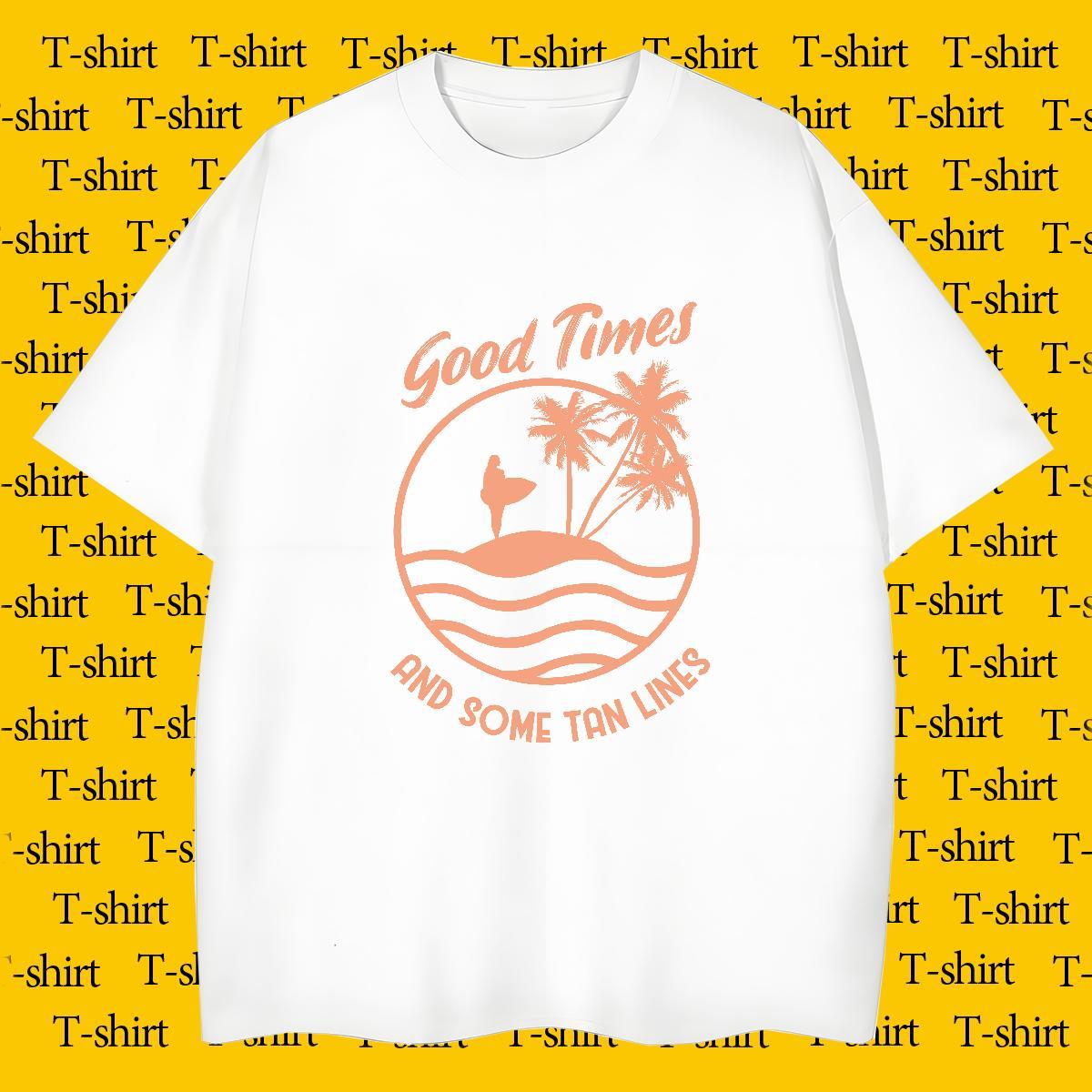Brand Men Clothes T-Shirt Street 100% Cotton 230g DIY O-Neck Short Sleeve wave T-Shirts for Men Factory Direct Clothings