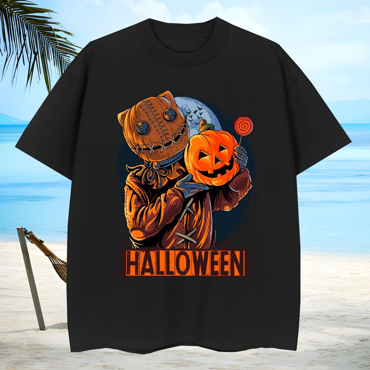 Soft T-Shirts for Men pumpkin Pure Cotton Beach Asian Size 230g Cotton Tshirt for Man Woman Fashion Casual Tshirts