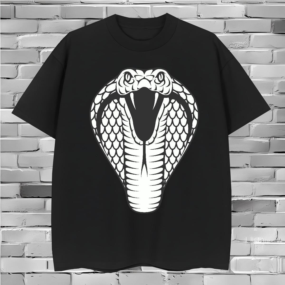 Fashion Casual Men Tees cobra Daily Wear 100% Cotton 230g Tops Shirt Round Neck Short Sleeve Unisex T Shirts Men Custom Anime