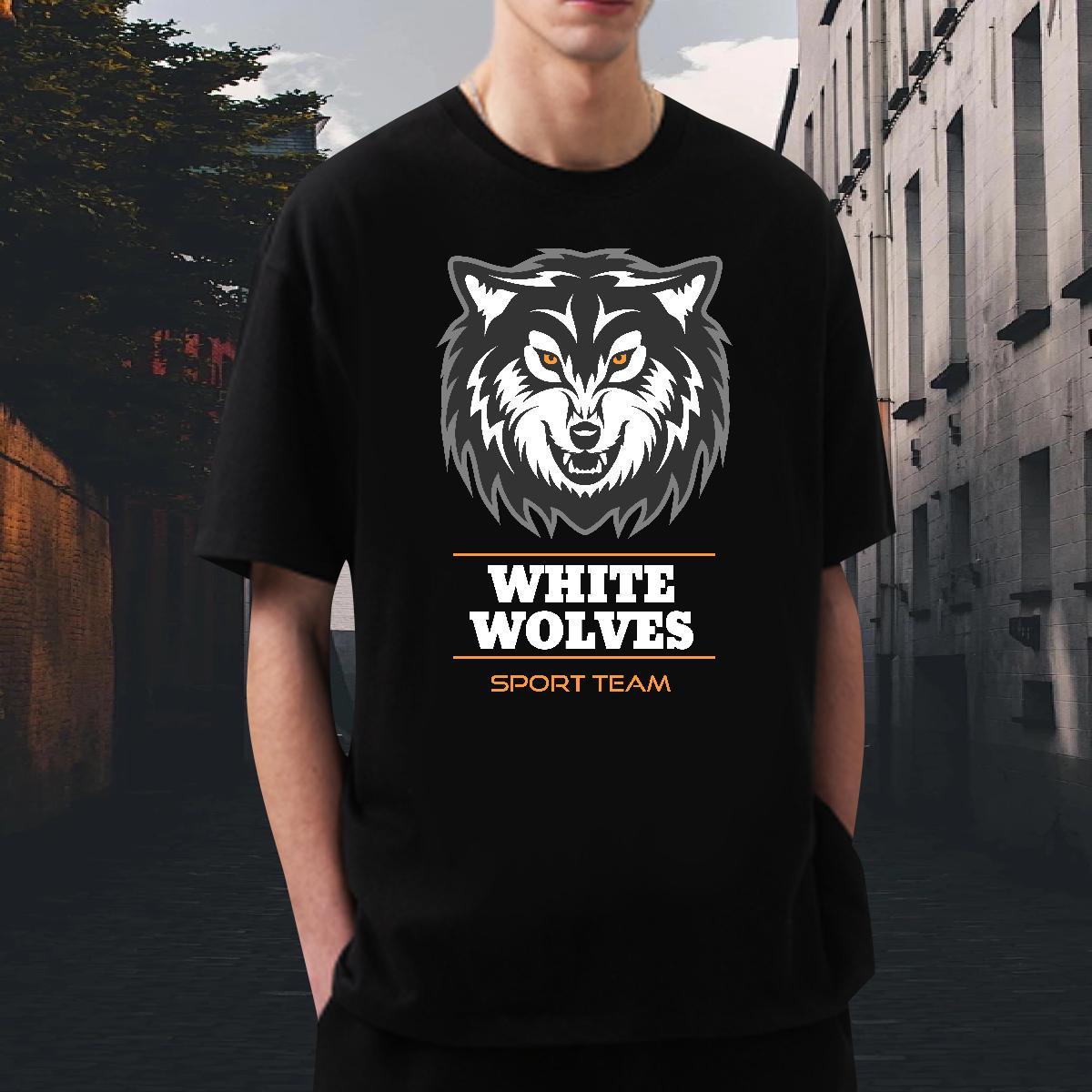 Brand Men Tees Anime Printing Street 230g 100% Cotton DIY Printed Breathable Crew Neck wolf T shirt Designer Clothes