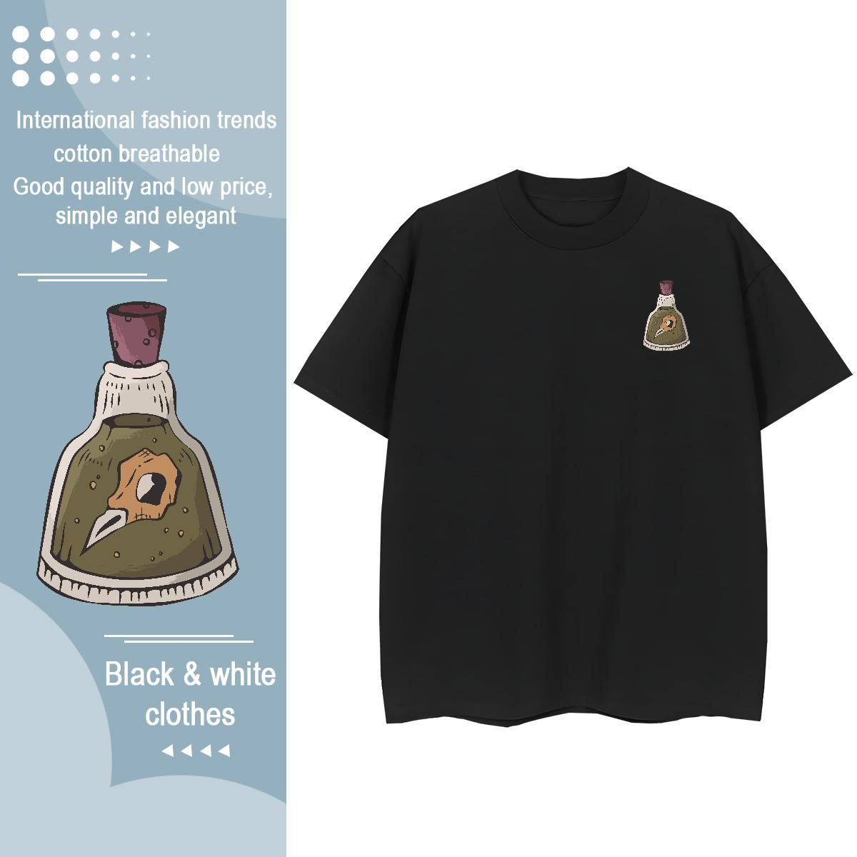 New Designer Men Tshirts bottle Hip Hop Street 230g Pure Cotton Polos Breathable Short Sleeve TOP Quality T-Shirts Skull
