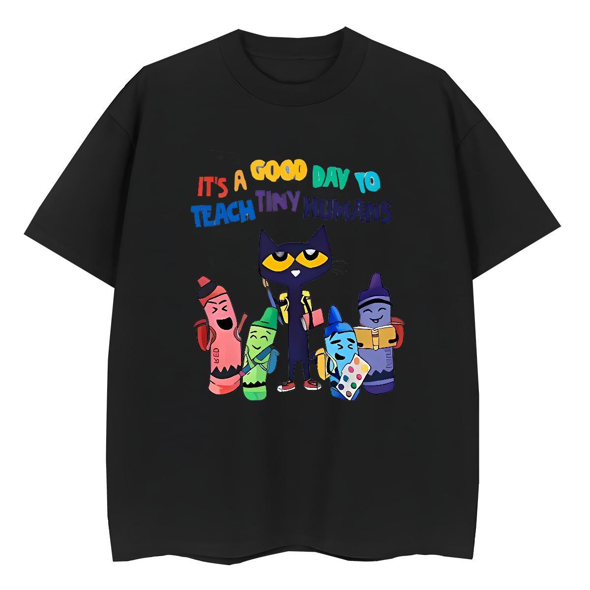Fashion Casual Womens Tshirts Sports Street Wear Short Sleeve O-Neck Top Tees Nice 230g Pure Cotton cat Plus Size Custom T shirt