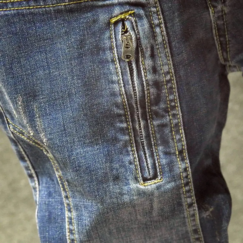 Spring and Autumn Mens Fashion Personality Retro Slim Fit Pants American Motorcycle Jeans 240820