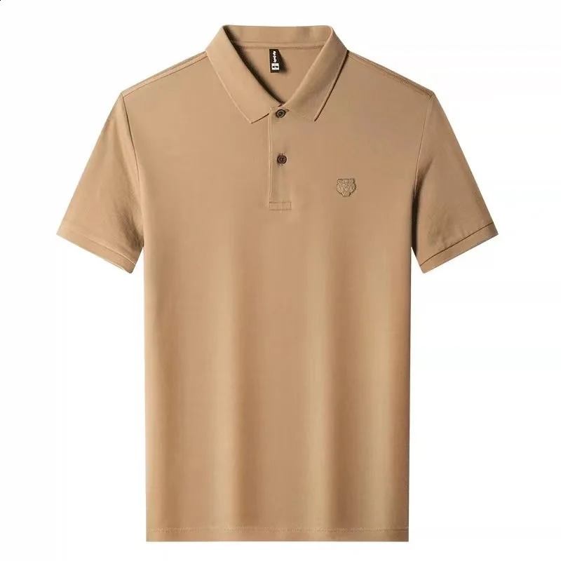 High end 100% cotton POLO shirt Mens summer fashion tiger head embroidery short sleeve T-shirt lapel half sleeve Paul shirt 240820