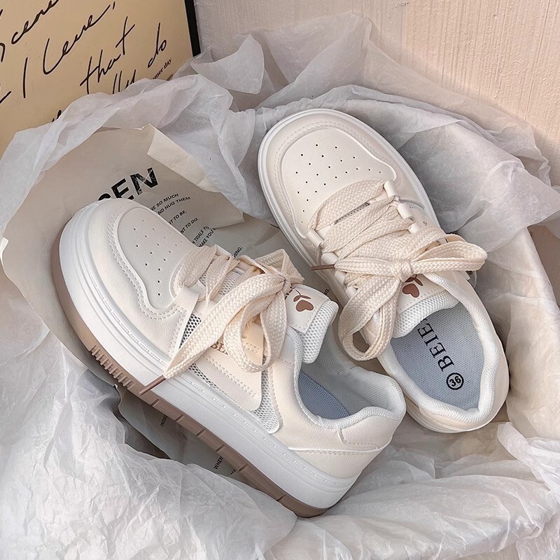Ddmyoutdoor Thick Soled Board New Spring And Autumn Milk Fufu White Niche Matching Skirt Casual Sports Shoes For Women OUTDOOR