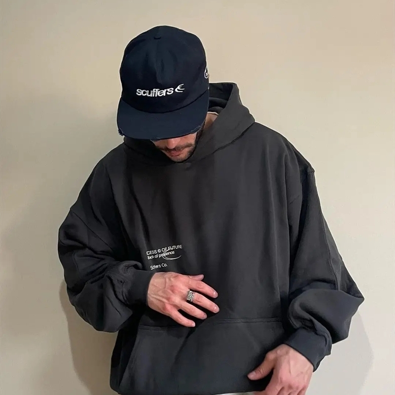 Y2k Hoodie Mens Harajuku Hip Hop Letter Graphic Oversized Hooded Sweatshirt Punk Rock Gothic Loose Casual Tops Streetwear 240819