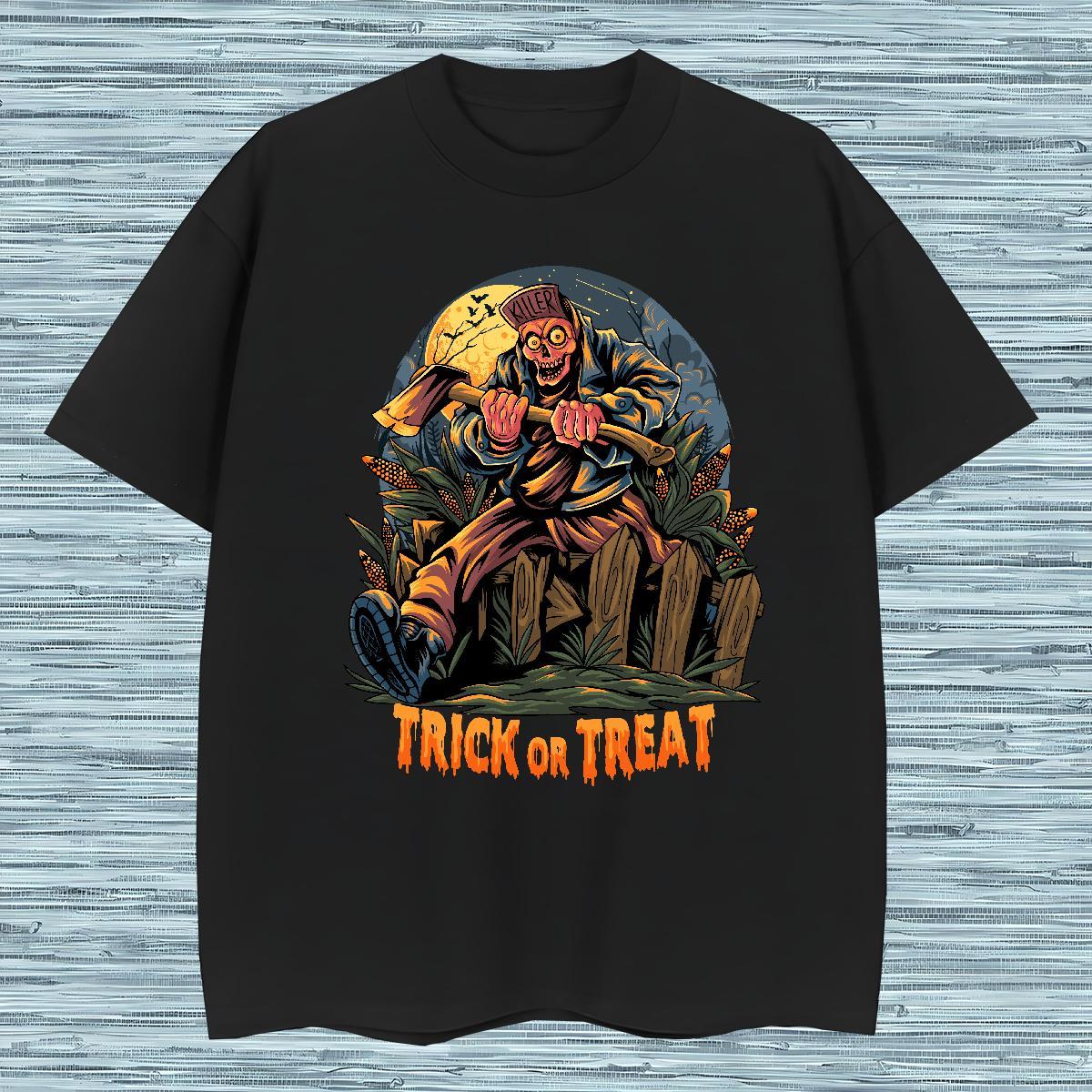 Classic T Shirts Men halloween Breathable Short Sleeve Casual Daily Wear Custom Printed 230g Pure Cotton Men Clothes T-Shirt Factory Direct Polos