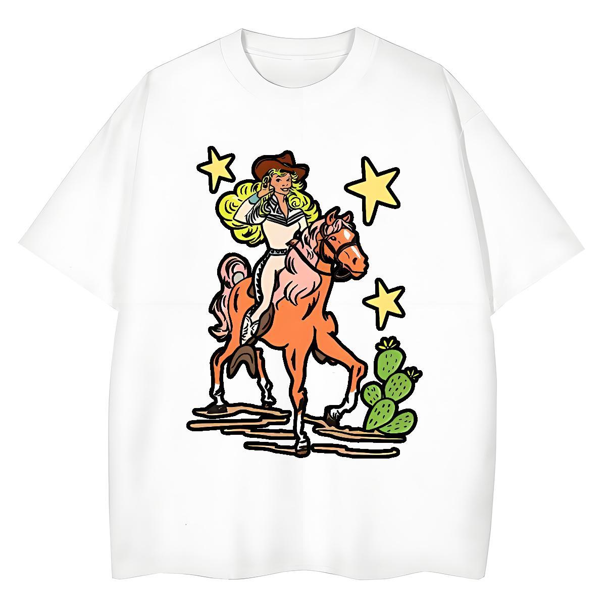 Brand Man T Shirts star Round Neck Short Sleeve Street Casual Custom Cartoon 100% Cotton 230g Men Tees Wholesale Tops
