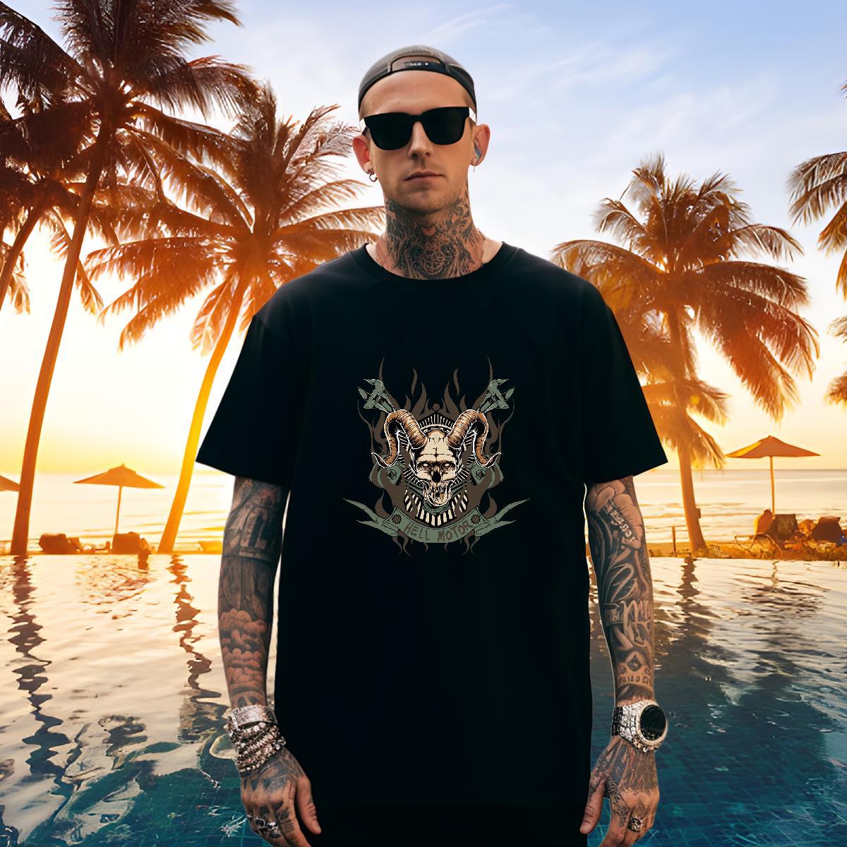 Cool Design Man T Shirts shape Crew Neck Daily Wear Black White 230g 100% Cotton Couples T Shirts Custom Tees Shirts