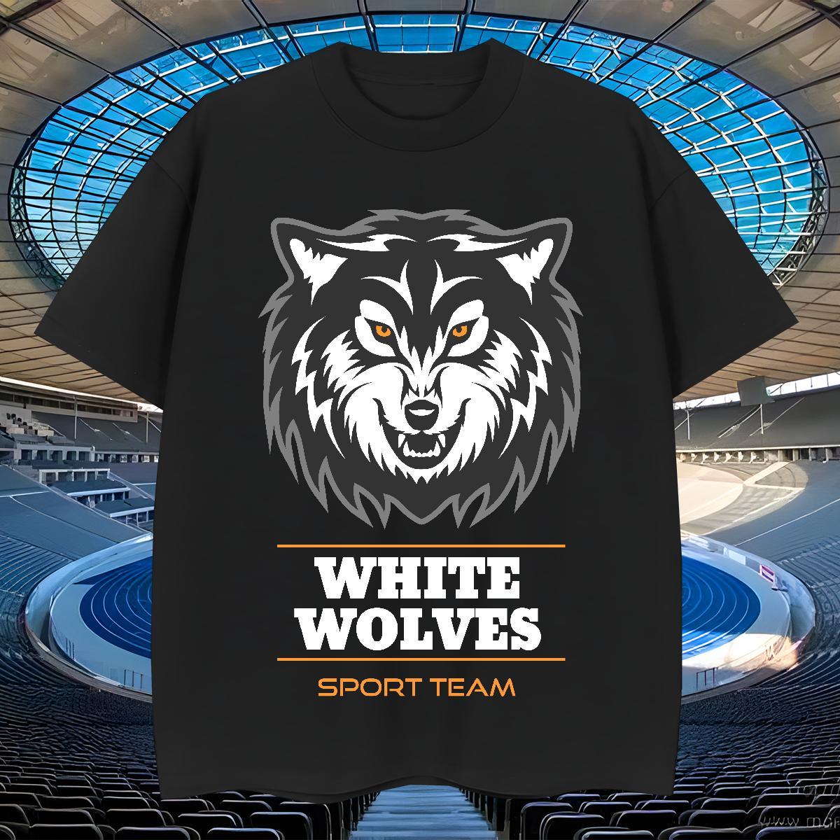 Comfortable Men Tops Tees Beach 230g Cotton DIY Anime Breathable Short Sleeve wolf T Shirt For Man Custom Top Tees