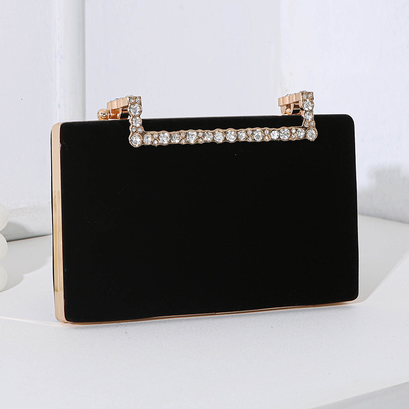 New fashionable and stylish design with diamond inlaid women, hand-held for banquet dress, crossbody small square bag