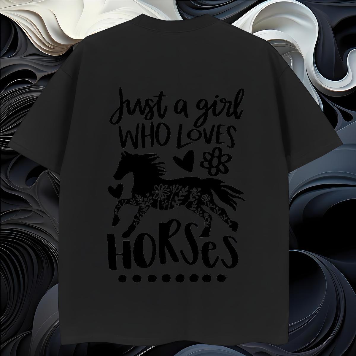 Casual New Men Clothes T-Shirt horse Casual Daily Wear 230g Cotton Tshirts Short Sleeve O-Neck Comfortable Man T Shirts DIY Logo Oversized