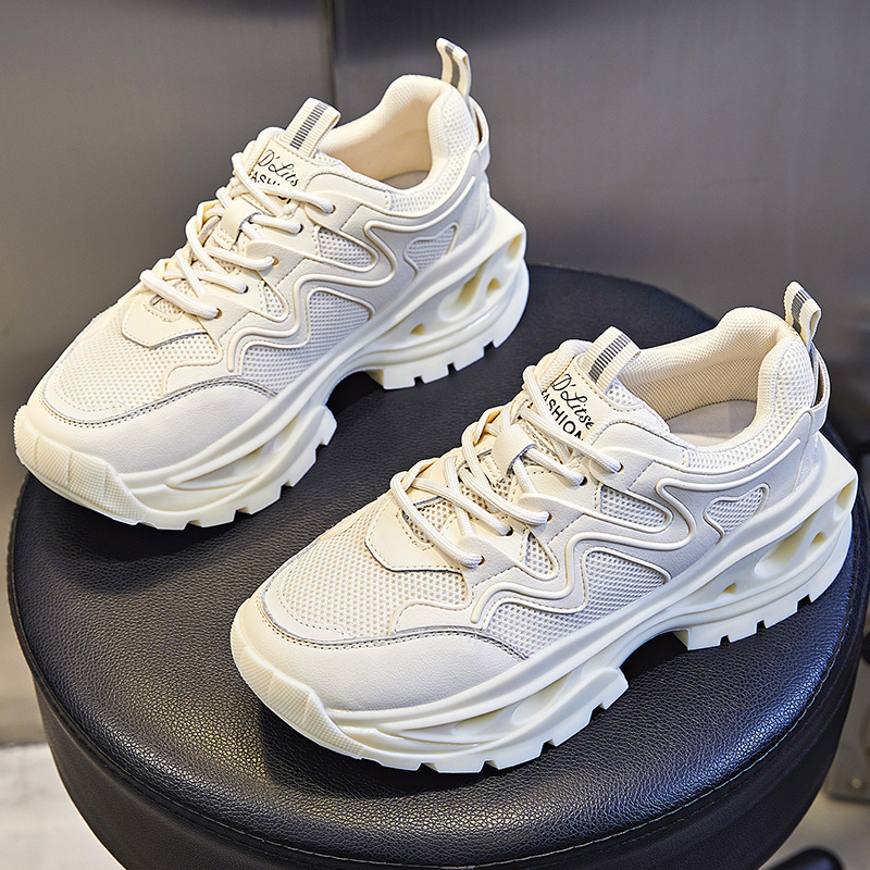 Ddmysports Absorbing Film Dad S Autumn New Genuine Leather Women Sports Running Children Thick Sole Eightening Casual Shoes OUTDOOR