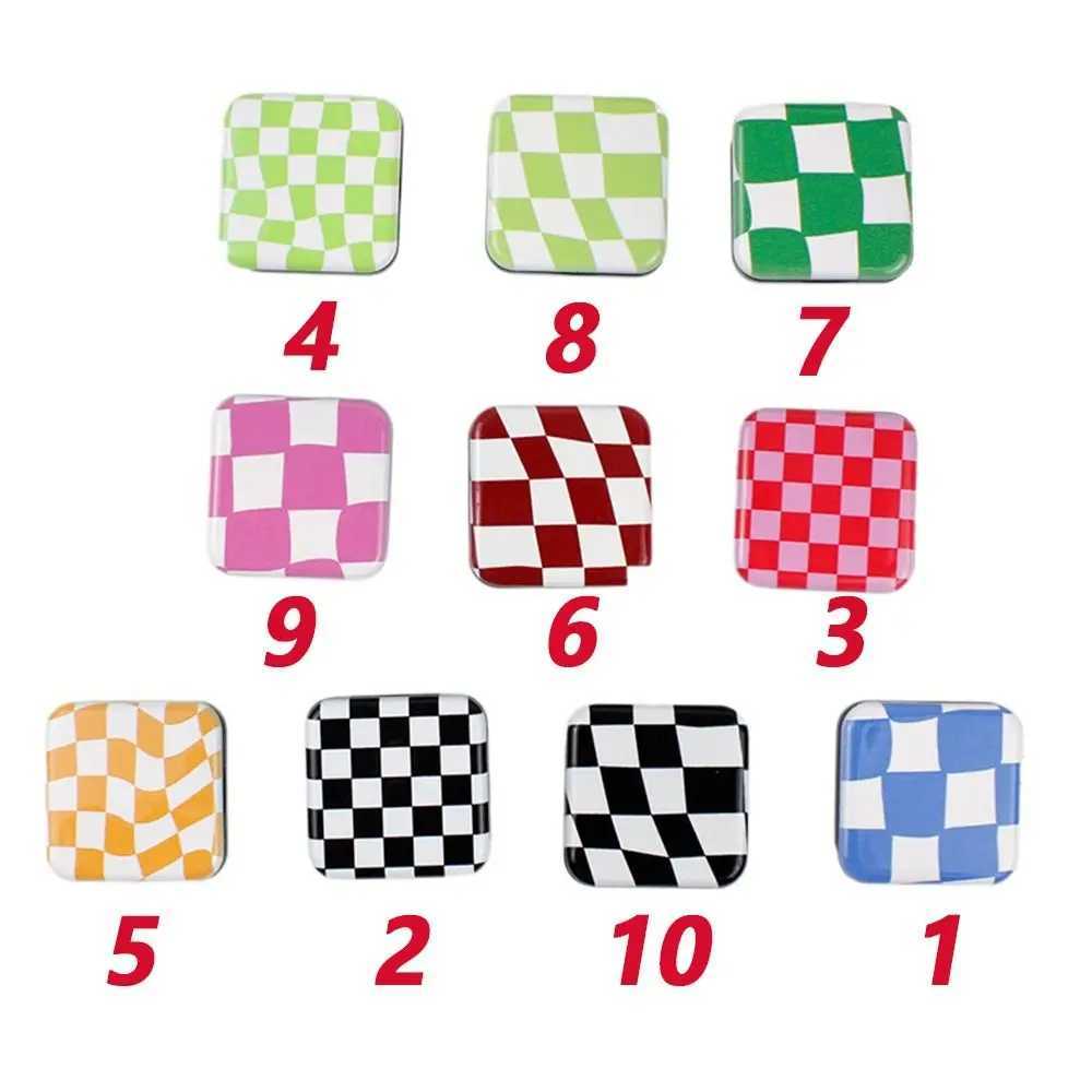 Women Girls Compact Mirror Accessories Folding Phone Bracket Makeup Mirror Phone Stand Holder Cosmetic Mirror Plaid Mirror Y240819