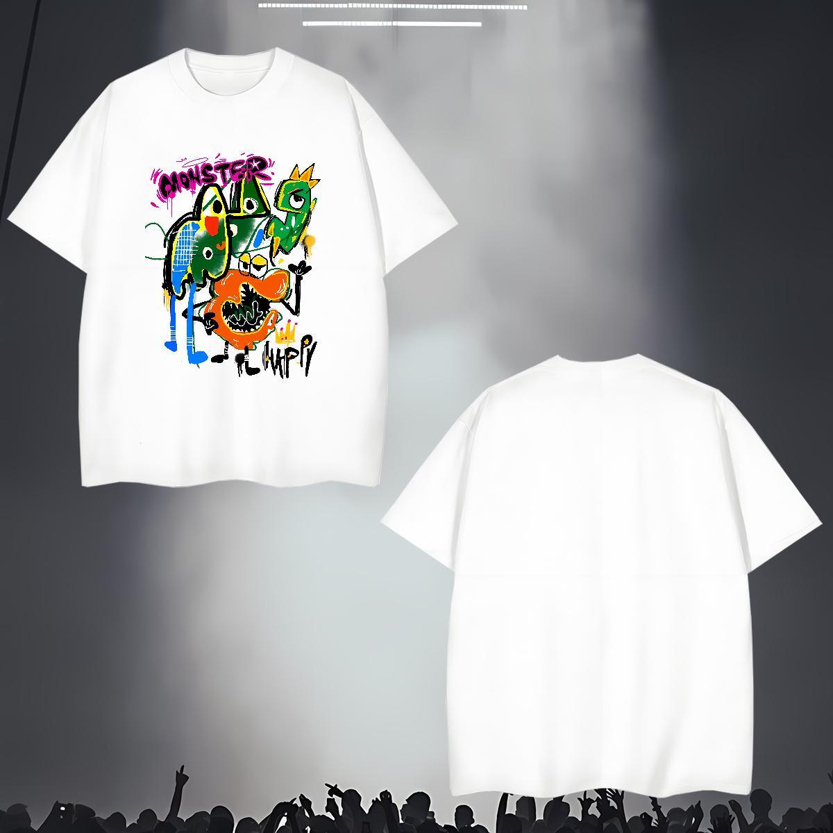 T-Shirts for Men 230g 100% Cotton cartoon Anime Printing Street Breathable Short Sleeve Graphic Men Tshirts Fashion Designer Free Shipping Tees Shirts