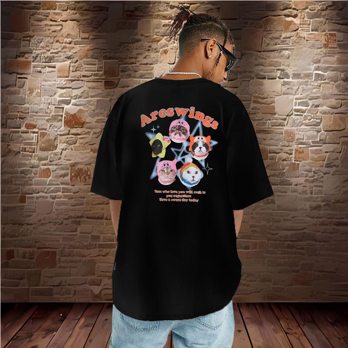 Casual New Tshirts cute Spring Summer 230g Pure Cotton Tee Shirt Breathable Short Sleeve High Quality T Shirts Men Plus Size Custom