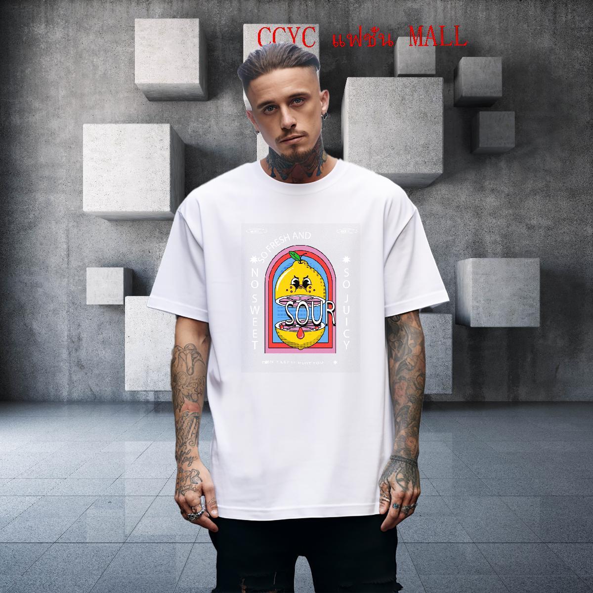 Comfortable sour 100% Cotton 230g Couples T Shirts Spring Summer Breathable Crew Neck T-Shirts 2024 Summer White Plus Size Tops Tees