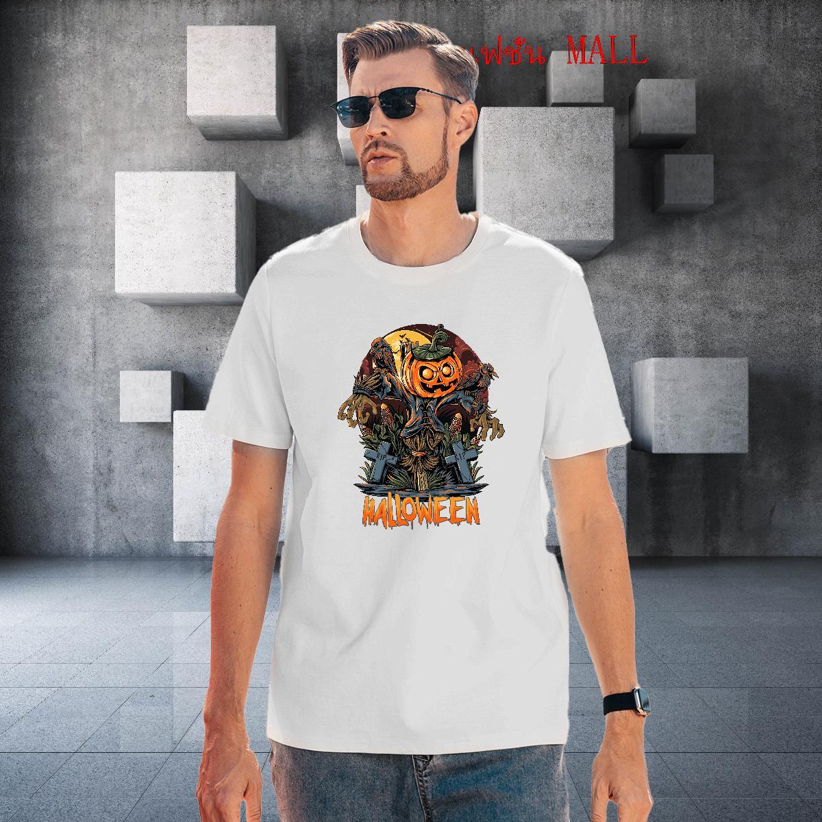 Wholesale T Shirt For Man halloween Breathable Short Sleeve Street Wear Anime Print 230g Cotton Mens Tshirts New Designer Tops Tees