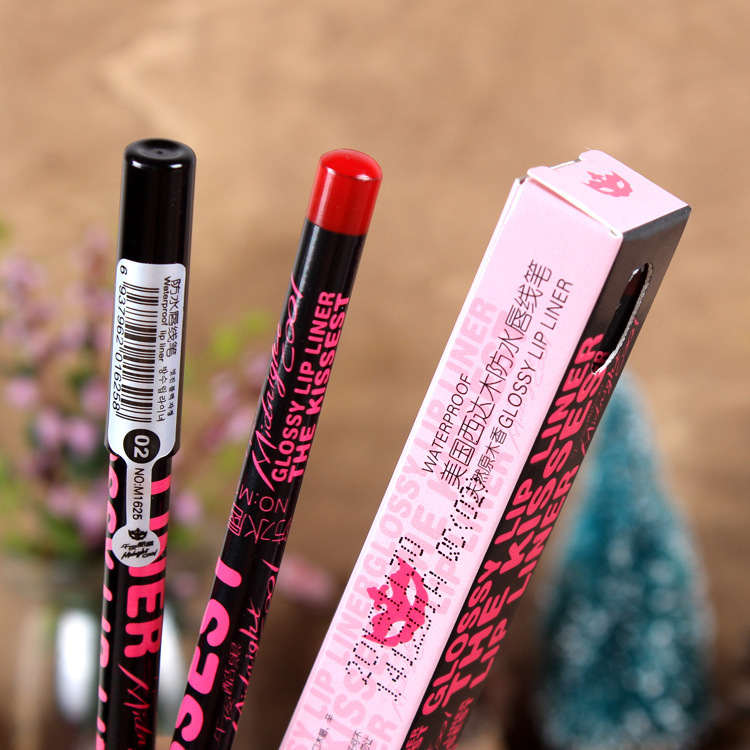 Waterproof Midnight Cool Black Lip Liner for Decorative Nude Color Lips