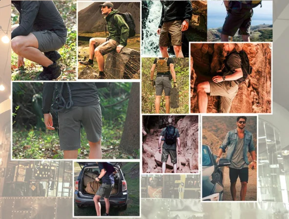 Mens highquality cargo shorts tear resistant military training fashionable casual knee length shorts; 240819