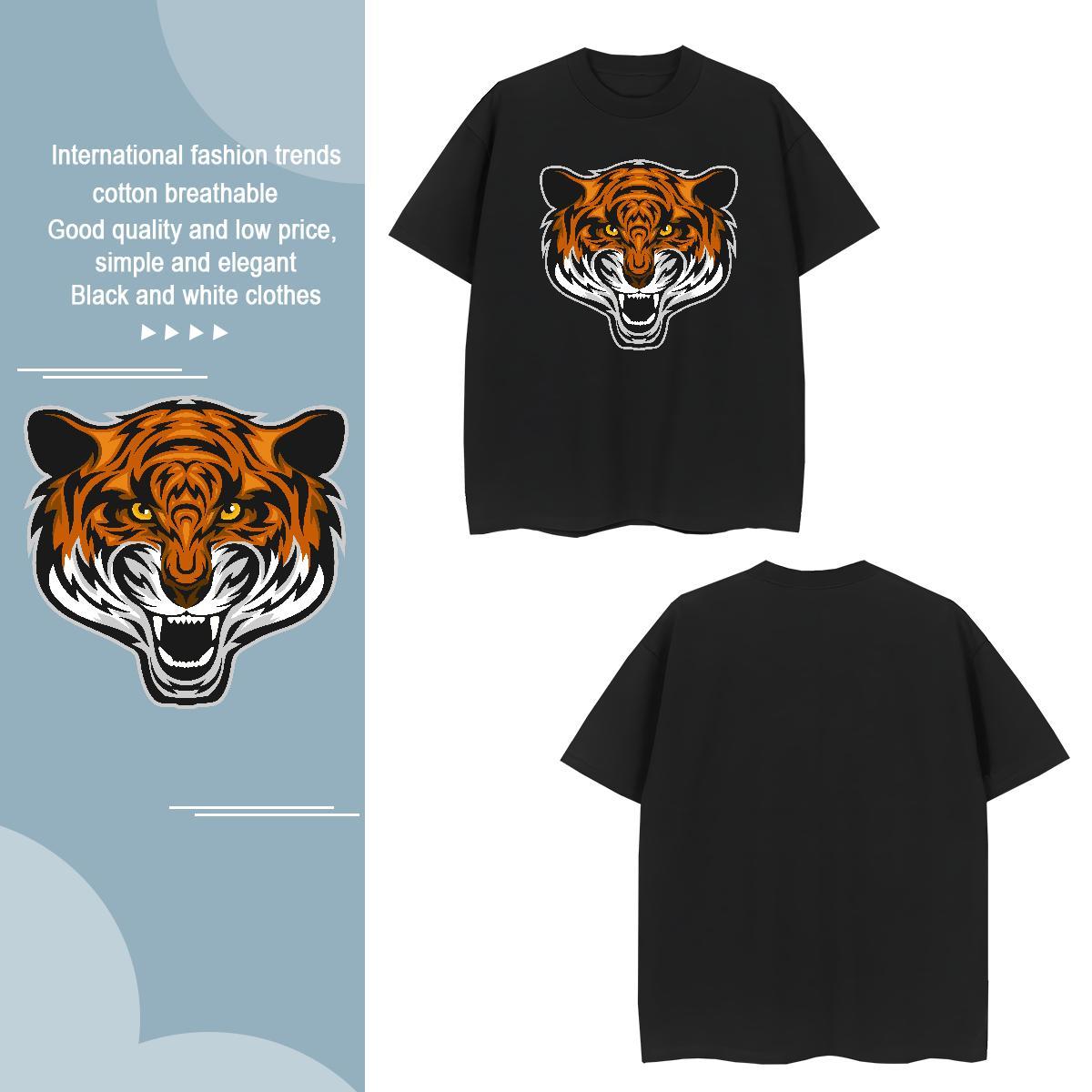 Cool T shirt tiger Breathable Crew Neck Sport White Plus Size 230g Cotton Men Tshirts Custom Polos