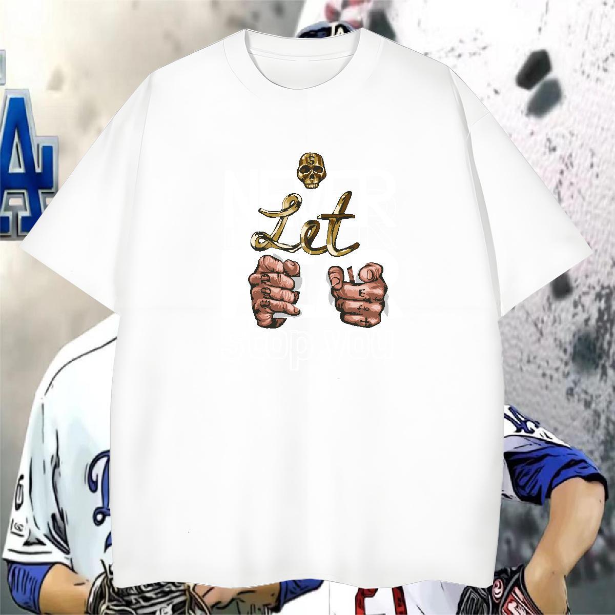 T Shirts Men 230g Cotton hand- Sports Casual Breathable Short Sleeve DIY Anime Men Tops Tees 2024 DIY Loose Fit Tee Shirt