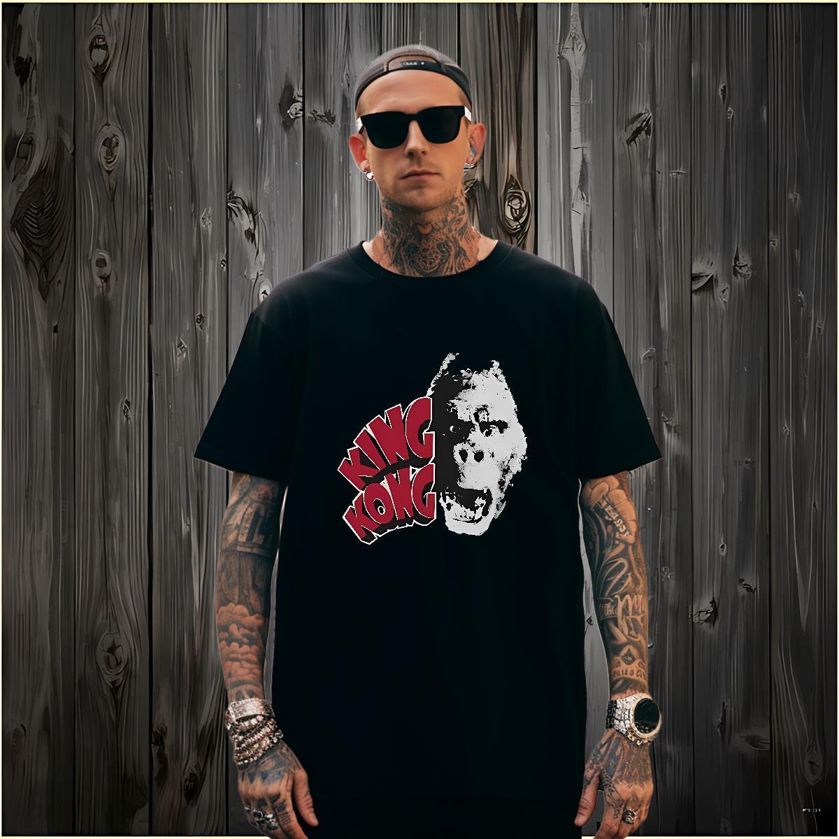 Men T Shirts 230g Pure Cotton scary Hip Hop Street Breathable Short Sleeve DIY Printed Tshirt for Man Woman Casual New Soft Wear